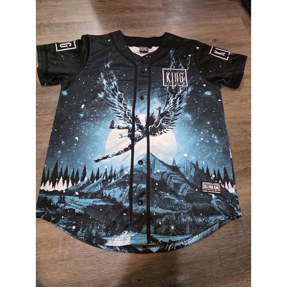Sullivan King Dead of Winter Black Blue Baseball Jersey ADULT LARGE EDM RAVE